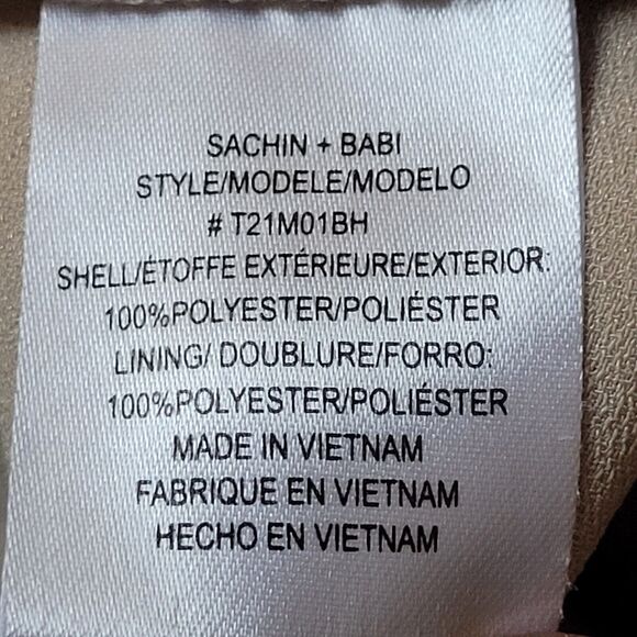 Sachin Babi Evening Dress Womens 8 Biege Spaghetti Straps Formal Prom Bridesmaid - Picture 15 of 15